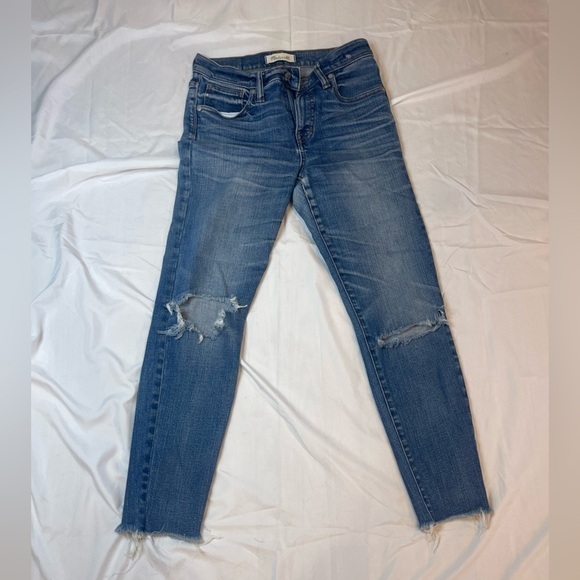 Madewell 9” High Riser Skinny Skinny Distressed Womens Jeans Size 26 - Picture 4 of 12